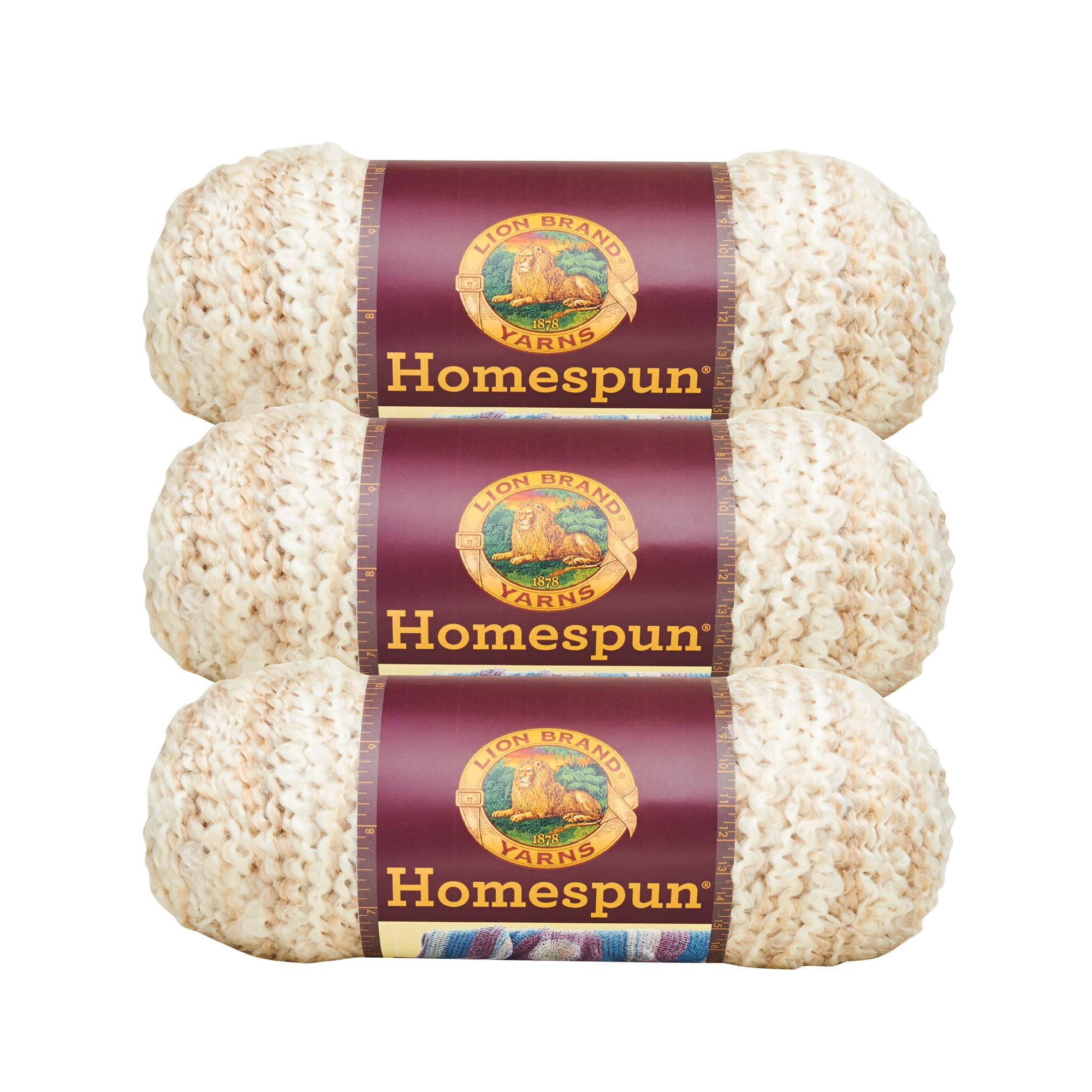 Amazon.com: Lion Brand Homespun Yarn (3-Pack) Pearls 790-412